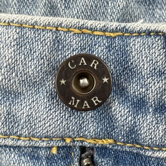 Carmar Jean Shorts Womens Size 25 Blue Denim Distressed - Picture 3 of 9